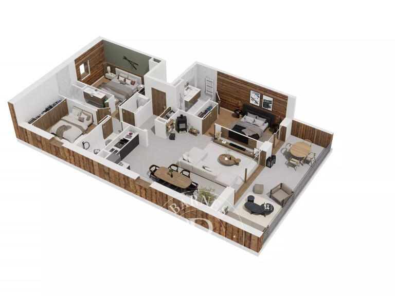 Appartement Les Houches - 3 chambres - 100m²