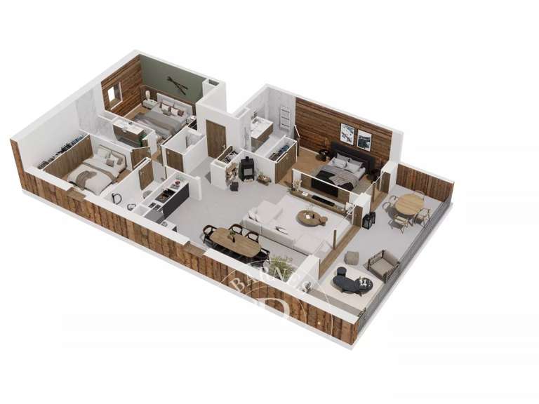 Appartement Les Houches - 3 chambres - 100m²