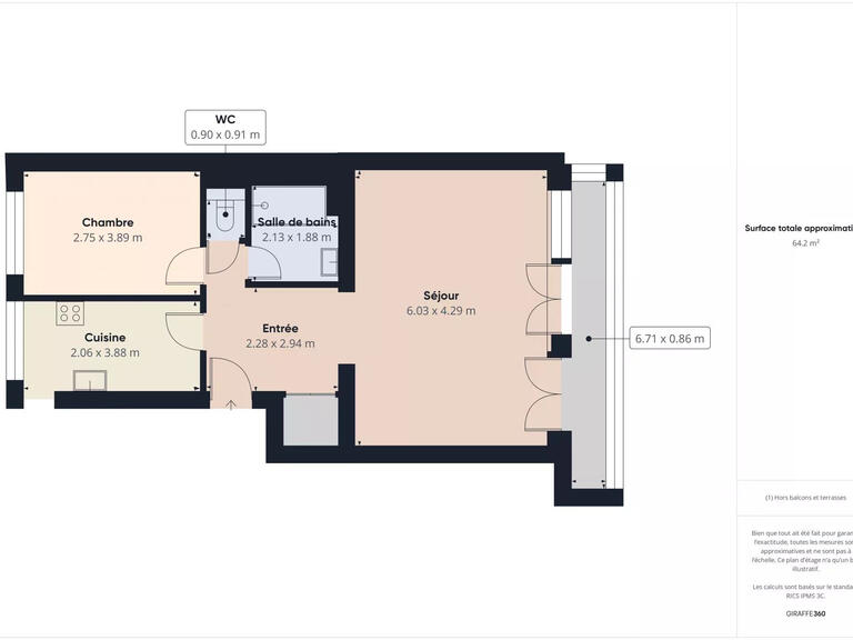 Appartement Les Sables-d'Olonne - 1 chambre - 61m²