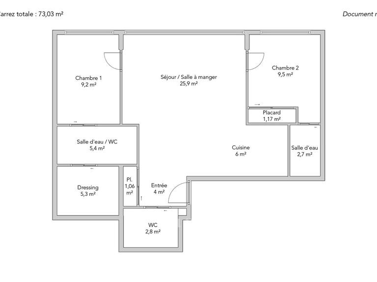 Appartement Levallois-Perret - 2 chambres - 73m²