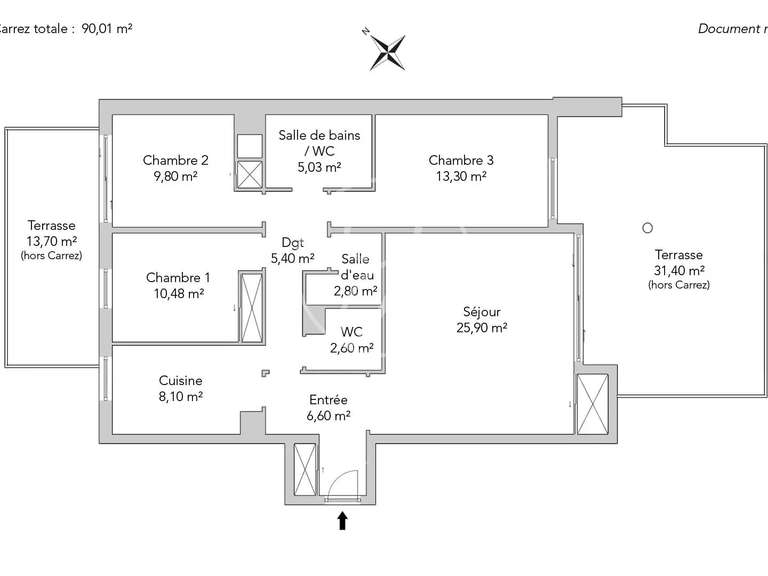 Apartment Levallois-Perret - 3 bedrooms - 90m²