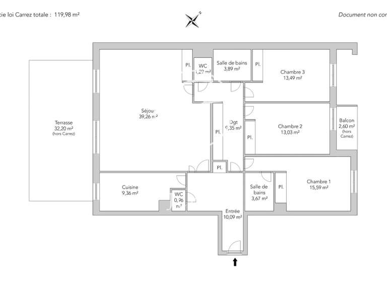 Appartement Levallois-Perret - 3 chambres - 119m²