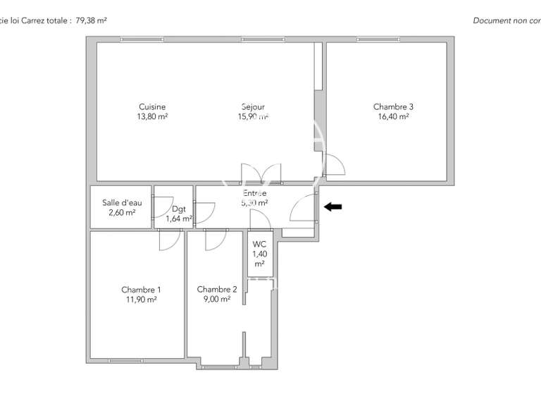 Appartement Levallois-Perret - 3 chambres - 80m²