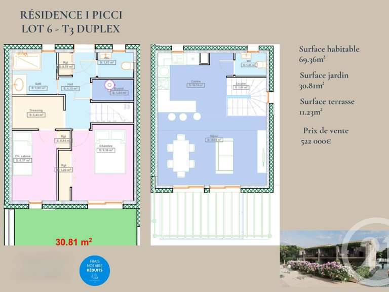 Appartement Lumio - 2 chambres - 69m²