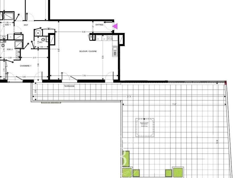 Appartement Marseille 8e - 3 chambres - 110m²
