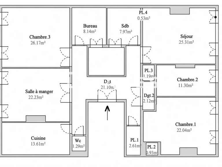 Appartement Marseille 8e - 3 chambres - 166m²