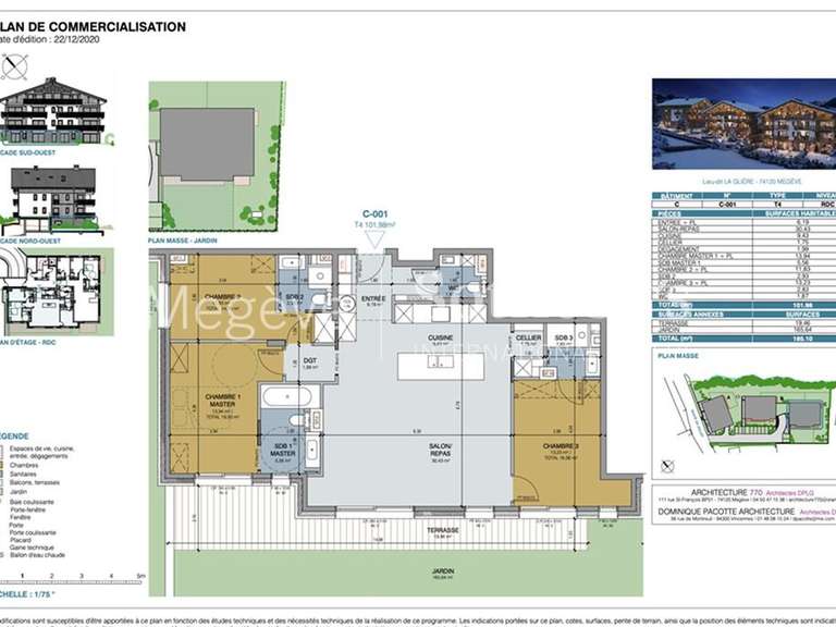 Apartment Megève - 3 bedrooms - 99m²