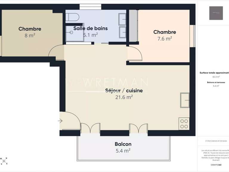 Apartment with Sea view Menton - 2 bedrooms - 42m²