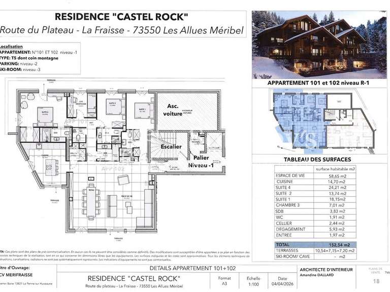 Appartement Meribel-les-allues - 4 chambres - 152m²