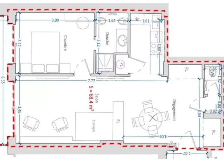Appartement Monaco - 1 chambre - 68m²