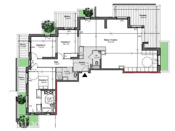 Appartement Montpellier - 3 chambres - 132m²