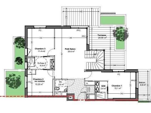 Appartement Montpellier - 3 chambres - 154m²