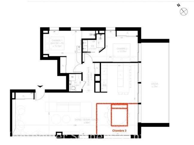 Appartement Montpellier - 3 chambres - 107m²