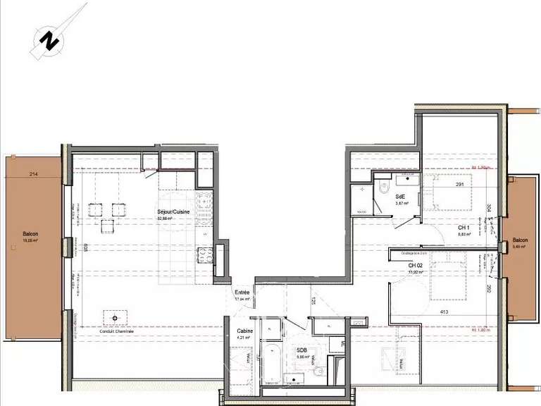 Appartement Morzine - 2 chambres - 81m²