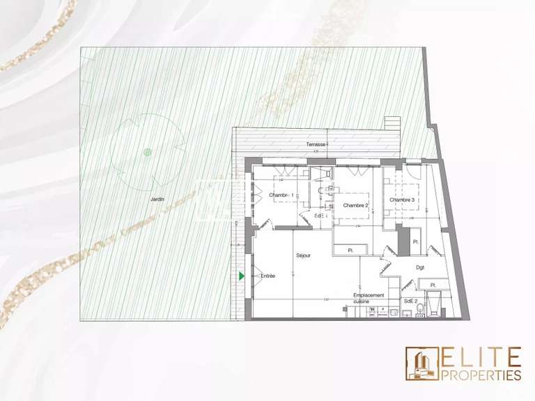 Appartement Mouans-Sartoux - 3 chambres - 80m²