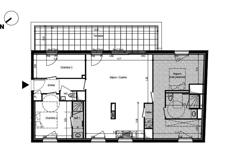 Appartement Nantes - 3 chambres - 99m²