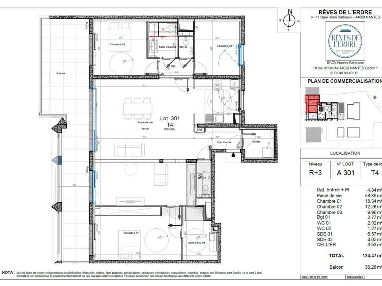 Appartement Nantes - 3 chambres