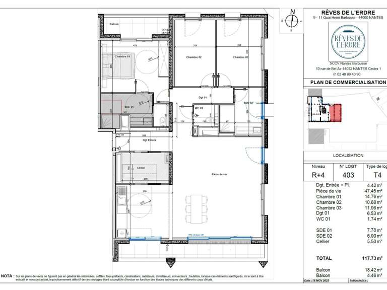 Appartement Nantes - 3 chambres