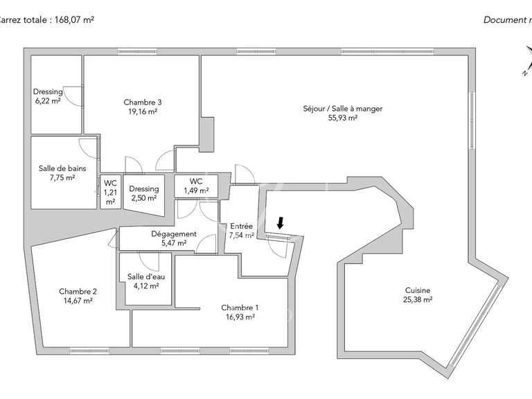 Appartement Neuilly-sur-Seine - 3 chambres - 168m²
