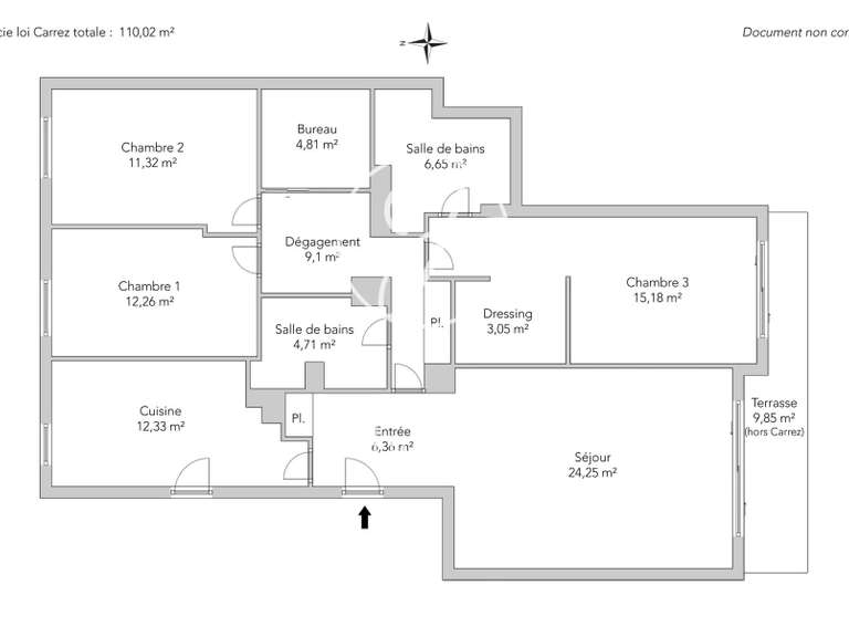 Appartement Neuilly-sur-Seine - 3 chambres - 110m²