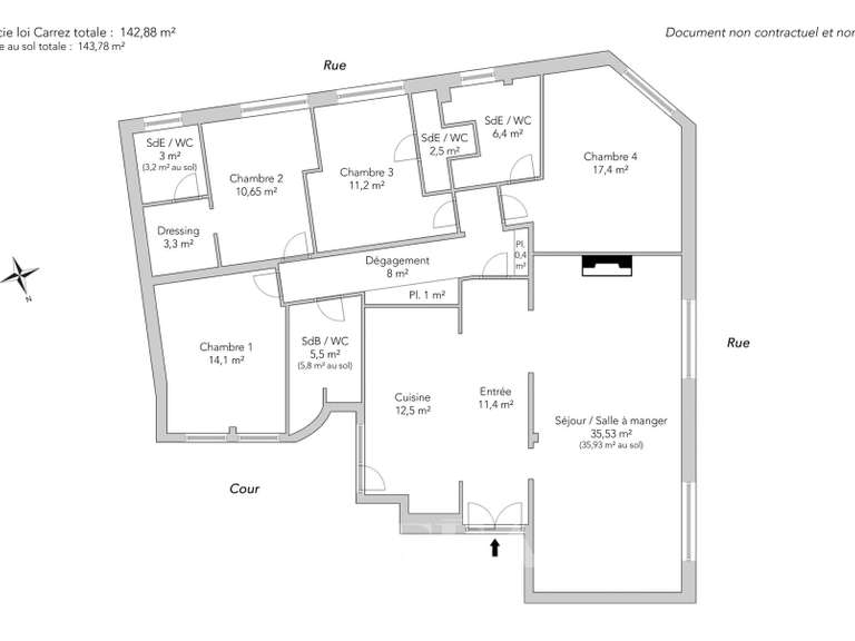 Appartement Neuilly-sur-Seine - 4 chambres - 143m²