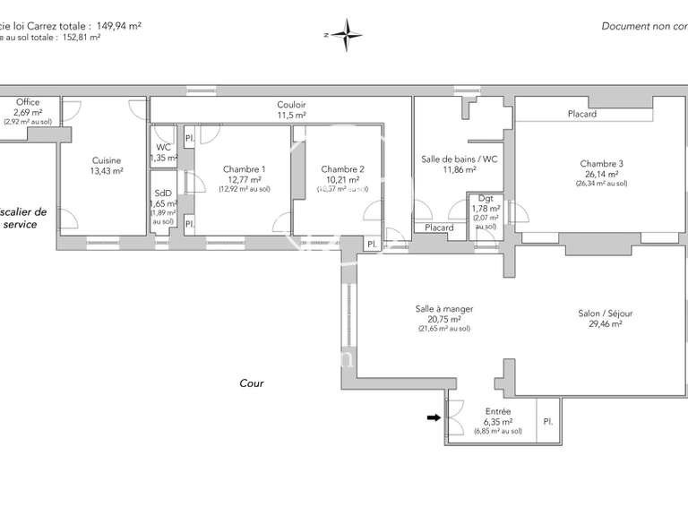 Appartement Neuilly-sur-Seine - 3 chambres - 152m²