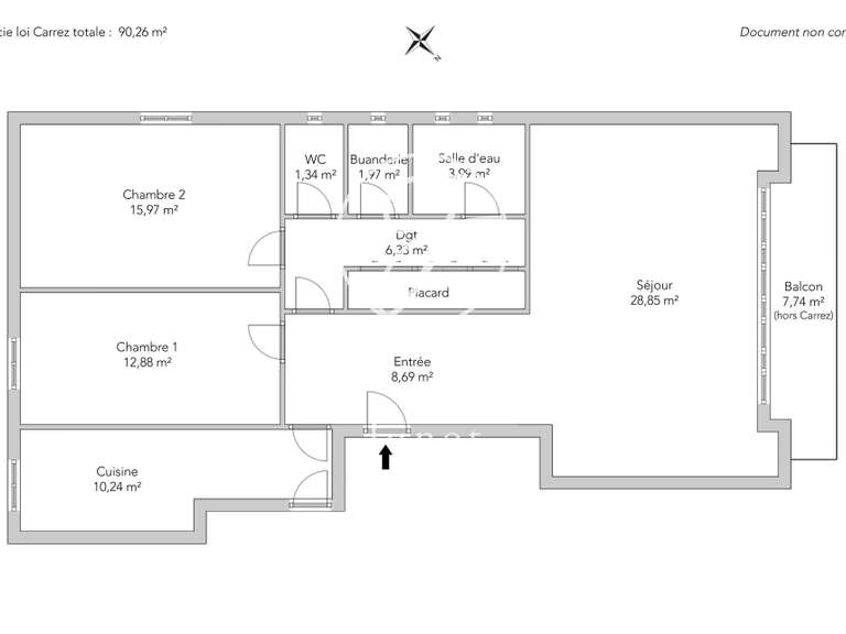 Appartement Neuilly-sur-Seine - 2 chambres - 90m²