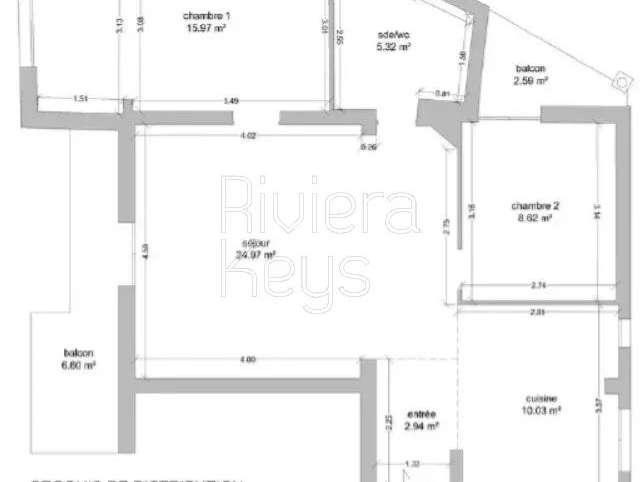 Appartement Nice - 2 chambres - 67m²