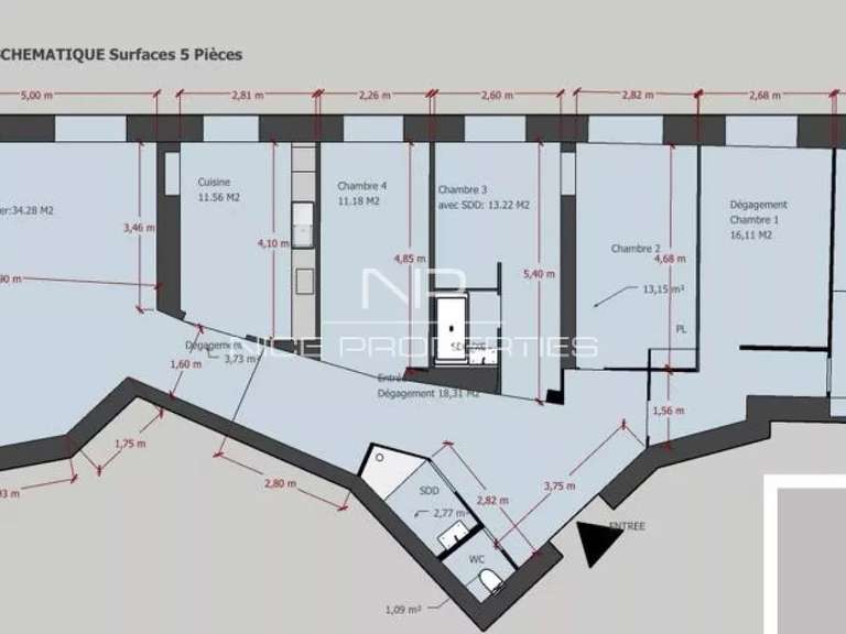 Appartement Nice - 4 chambres - 138m²