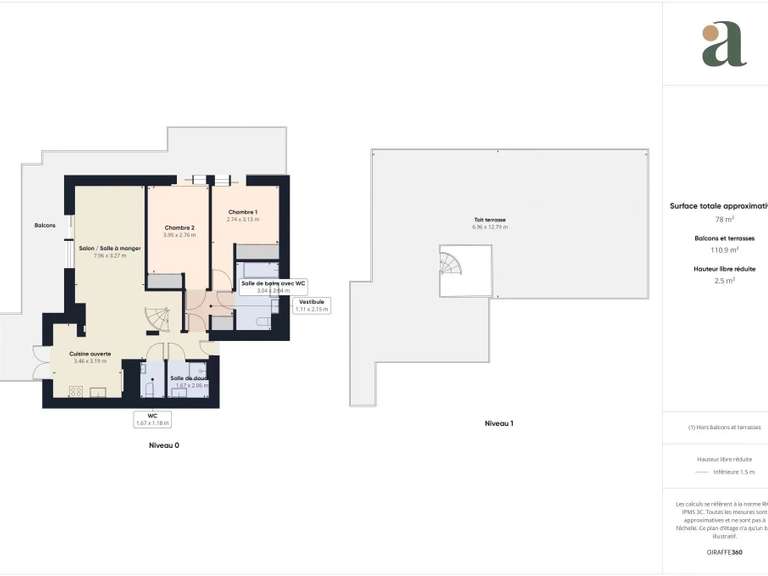 Appartement avec Vue sur mer Nice - 2 chambres - 80m²