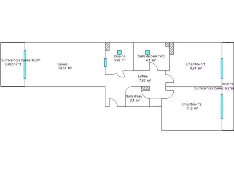 Apartment Nice - 2 bedrooms - 95m²