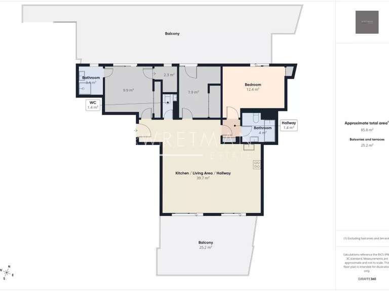 Appartement avec Vue sur mer Nice - 3 chambres - 85m²