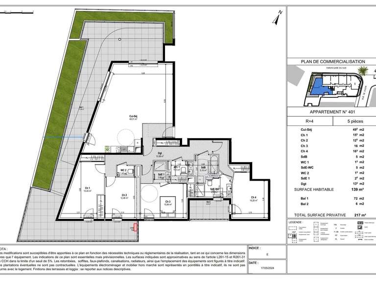 Apartment Nice - 4 bedrooms - 139m²