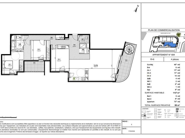 Apartment Nice - 3 bedrooms - 113m²