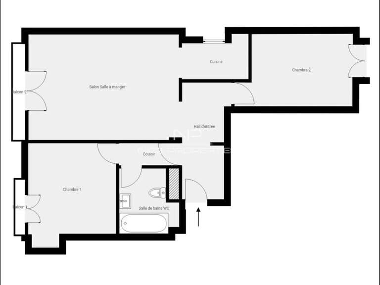 Appartement Nice - 2 chambres - 60m²