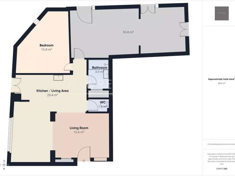 Appartement Nice - 2 chambres - 100m²