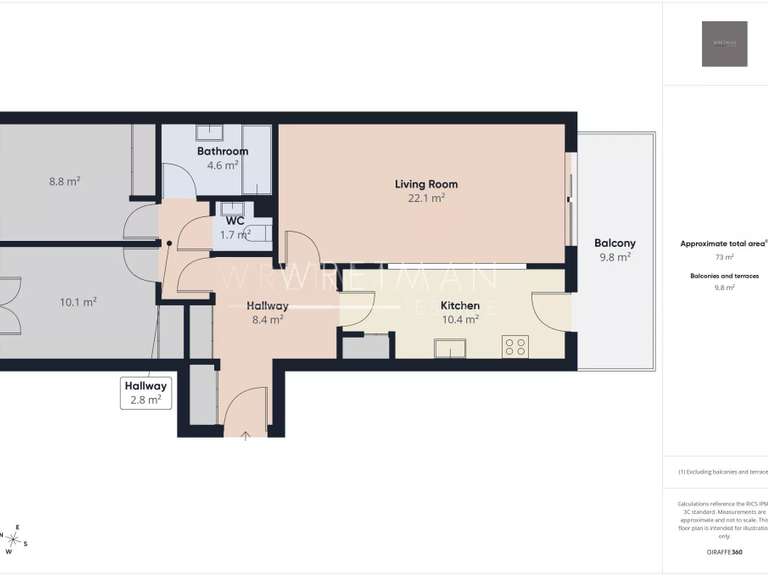 Appartement avec Vue sur mer Nice - 2 chambres - 72m²