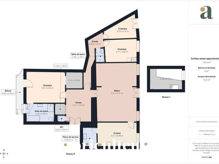 Appartement Nice - 3 chambres - 136m²