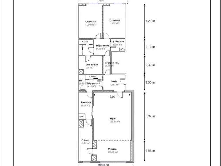 Appartement Nice - 2 chambres - 129m²