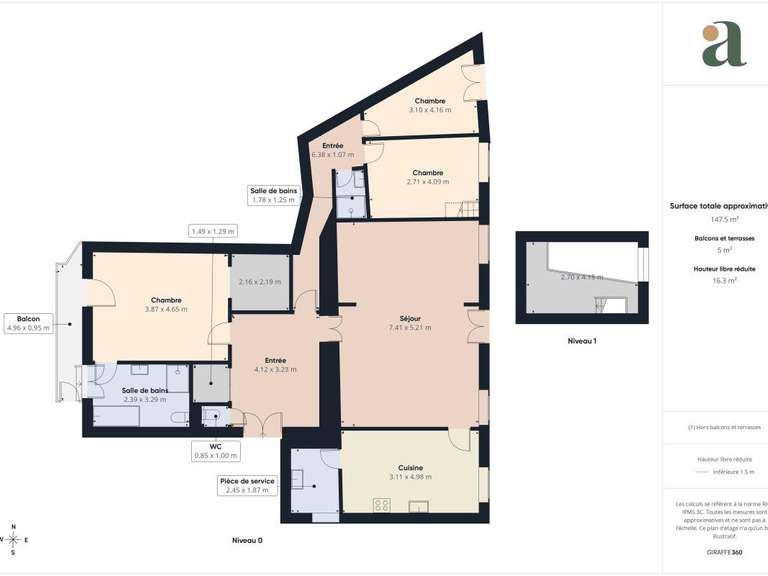 Appartement Nice - 3 chambres - 136m²