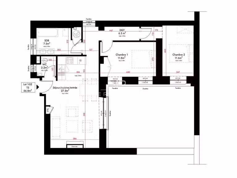 Appartement Nice - 2 chambres - 66m²