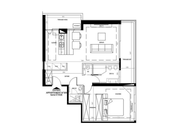 Appartement Orthez - 1 chambre - 90m²