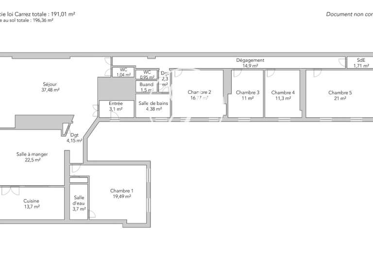 Appartement Paris 10e - 5 chambres - 196m²