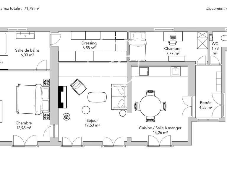 Appartement Paris 10e - 2 chambres - 74m²