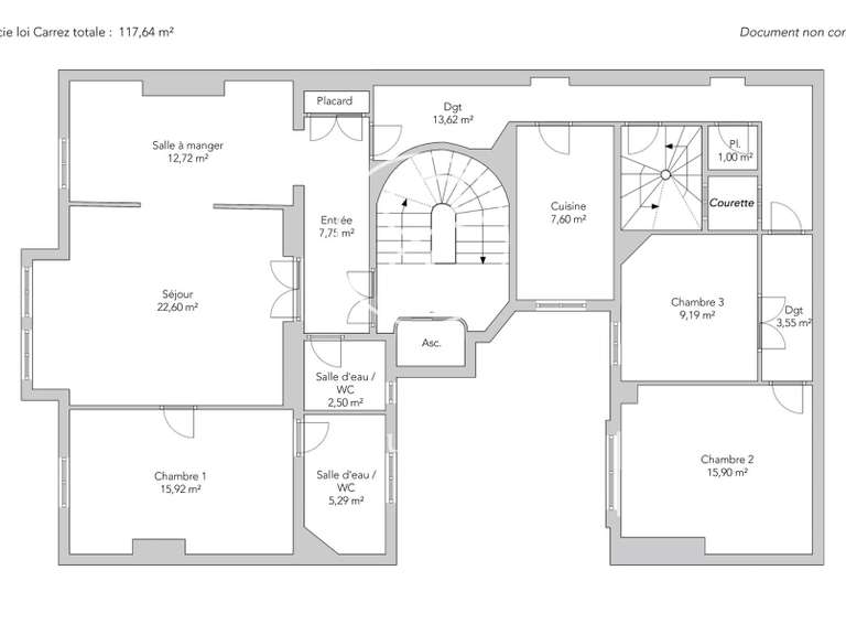 Appartement Paris 10e - 3 chambres - 117m²