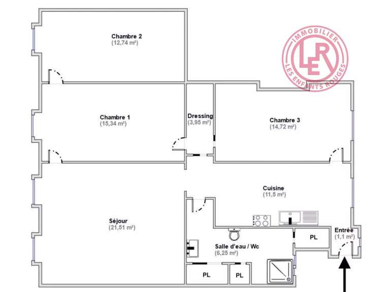 Appartement Paris 10e - 3 chambres - 90m²