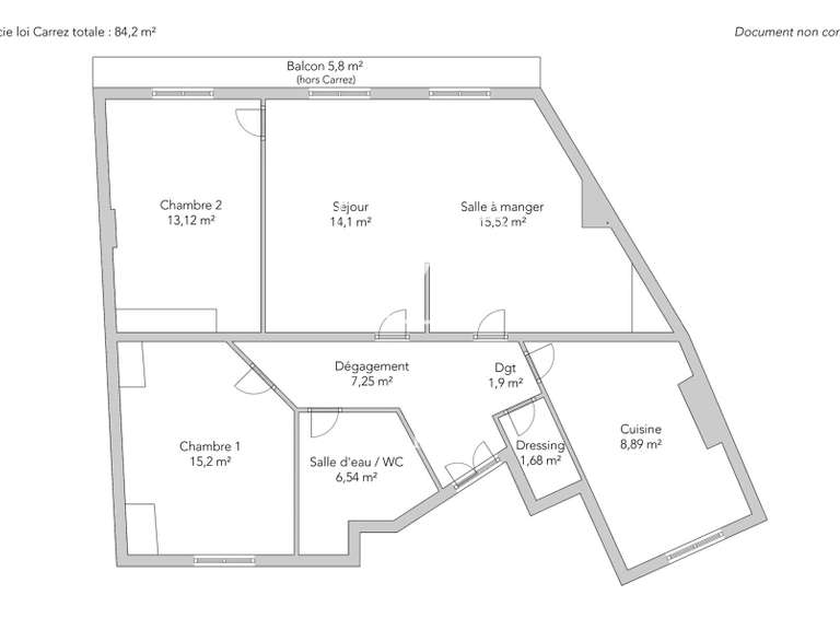 Appartement Paris 10e - 2 chambres - 90m²