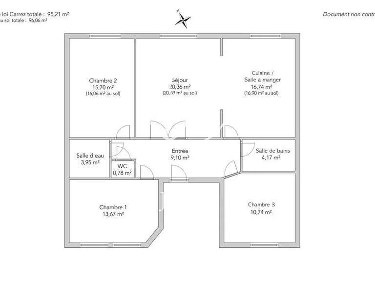 Appartement Paris 10e - 3 chambres - 96m²