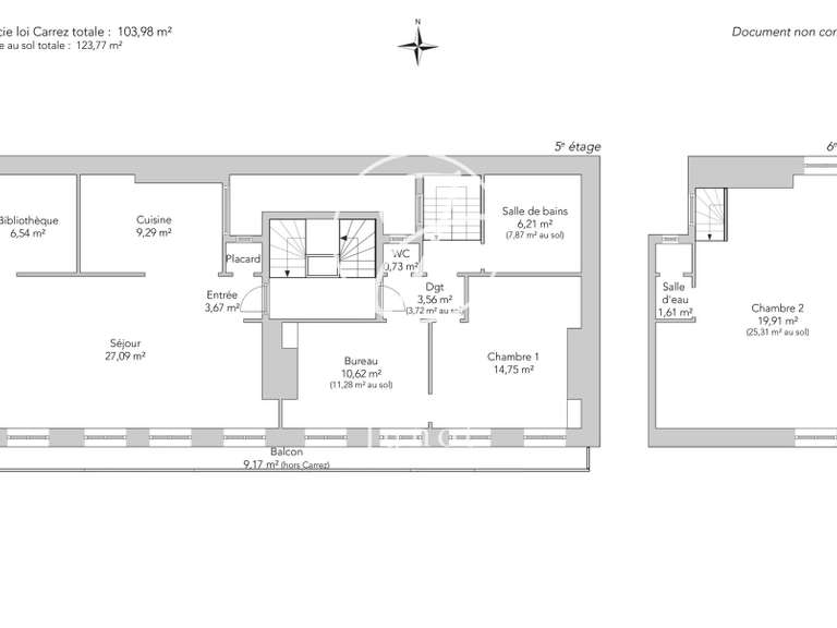 Appartement Paris 10e - 2 chambres - 123m²