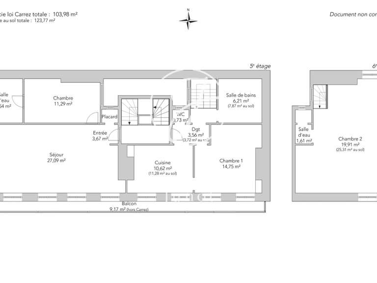 Appartement Paris 10e - 2 chambres - 123m²